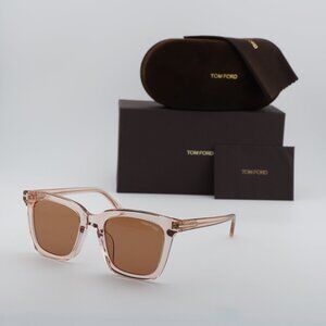 Tom Ford FT0970-K 72E Square Sunglasses - Shiny Pink/Brown